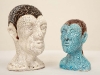 thumbs 49 poynter with maxime burrage two very small heads 1996 17x11x13 ceramic Malcolm Poynter