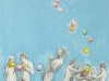 thumbs 25 knight naturists playing with balloons 1974 42x51 mixedmedia drawing Robert Knight