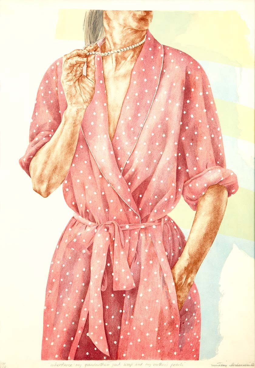 Jane Anderson: Inheritance - my grandmothers pink wrap and my mothers pearls