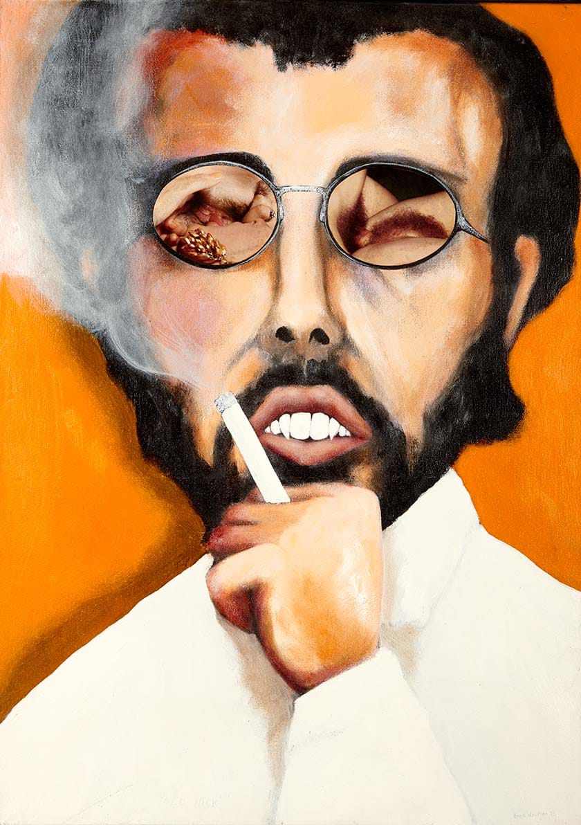 Eddie Wolfram Old Nick: old nick 1973 56x78 oil collage an canvas