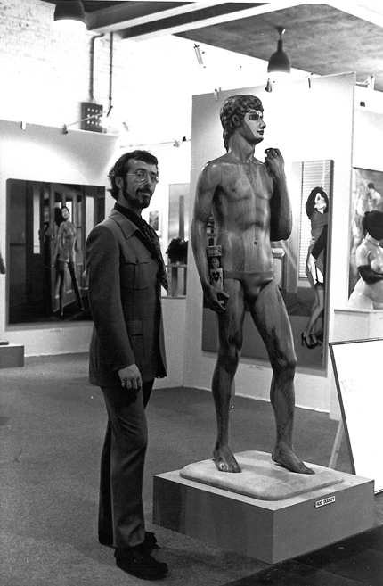 Basel Art Fair 1975, with Rod Dudley’s “Statue of David”